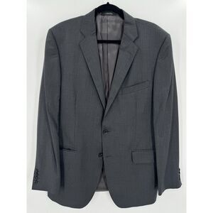 ERMENEGILDO ZEGNA Dark Gray Slim Fit Wool Silk 2 Button Blazer Jacket Size 42R